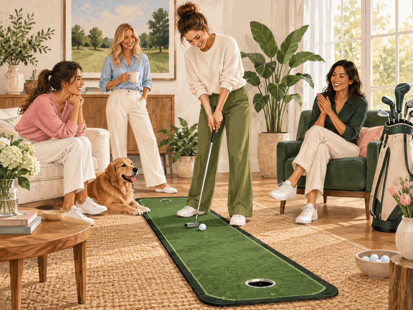 AI illustration of an indoor putting mat