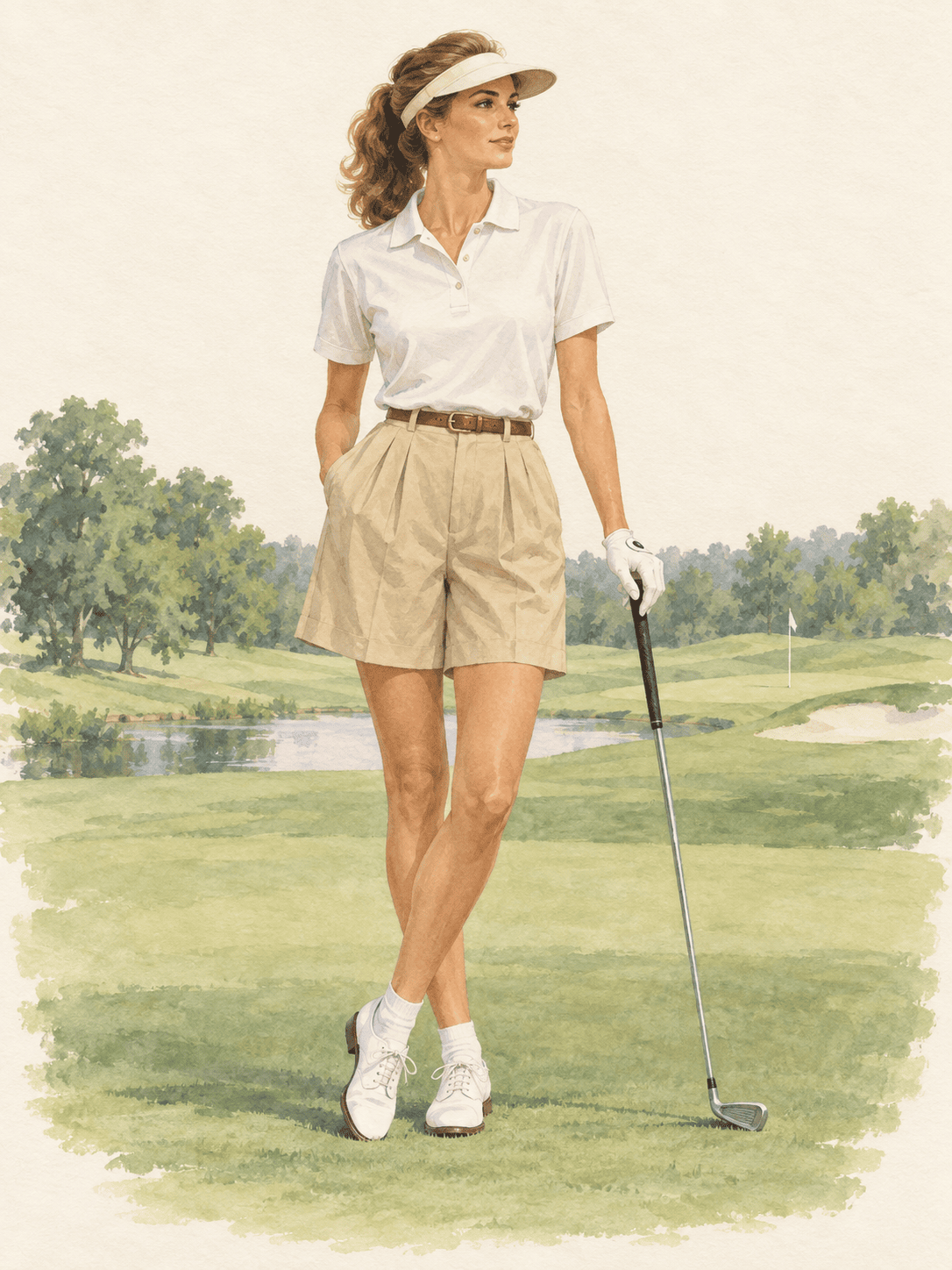 AI illustration of women’s golf clothing inspired by 1986