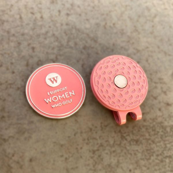 Women Who Golf Hat Clip Ball Marker Pink